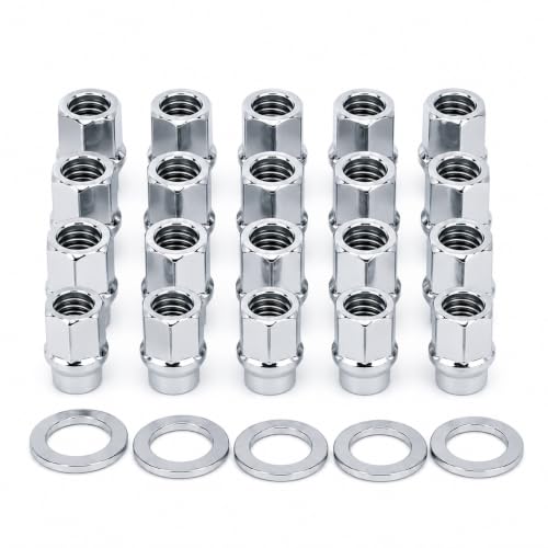 20 Open End ET Conical Lug Nuts 1/2"-20 with Offset Washers 0.31" Shank 0.62" Dia 1.06" Length