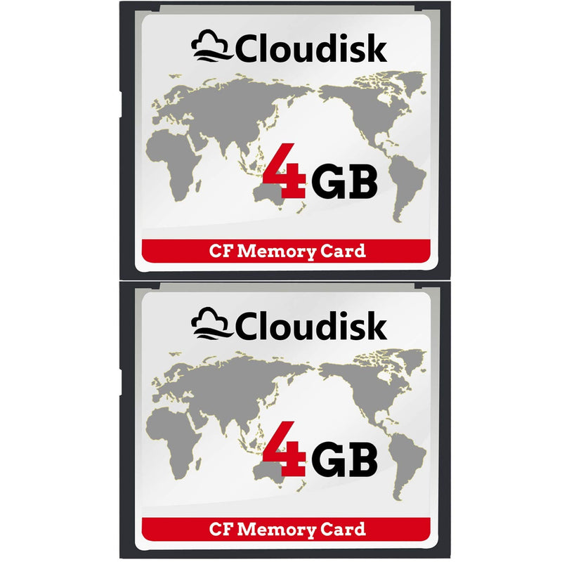 Pack of 2 Compact Flash Card 4GB CF 2.0 Card Performance for DSLR Camera,Vintage Digital Camera and Industry Equipment(4GB)