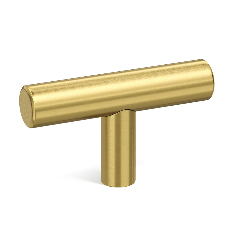 Goldenwarm Knobs for Dresser Drawers Brushed Brass Cabinet Knobs - LS201GD Contemporary Cabinet Hardware Knob 2" Overall Length Gold Cabinet Drawer Handles 30 Pack ‎Brushed Brass