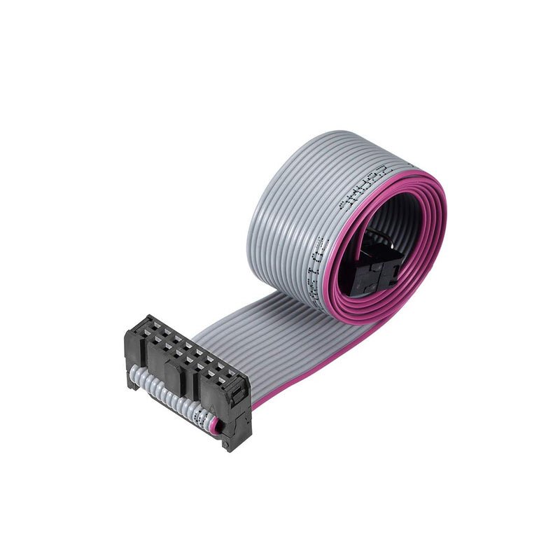 uxcell IDC Wire Flat Ribbon Cable FC/FC Connector A-Type 16Pins 2.54mm Pitch 50cm Length Gray 16 Pins