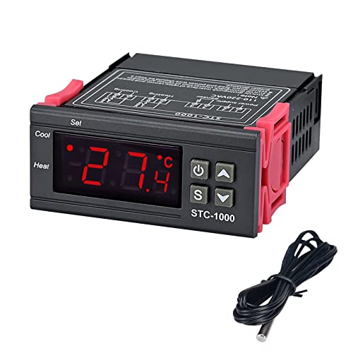 STC-1000 Digital Temperature Controller Celsius 110-220V Heating Cooling Regulator/with 36" NTC Sensor Probe