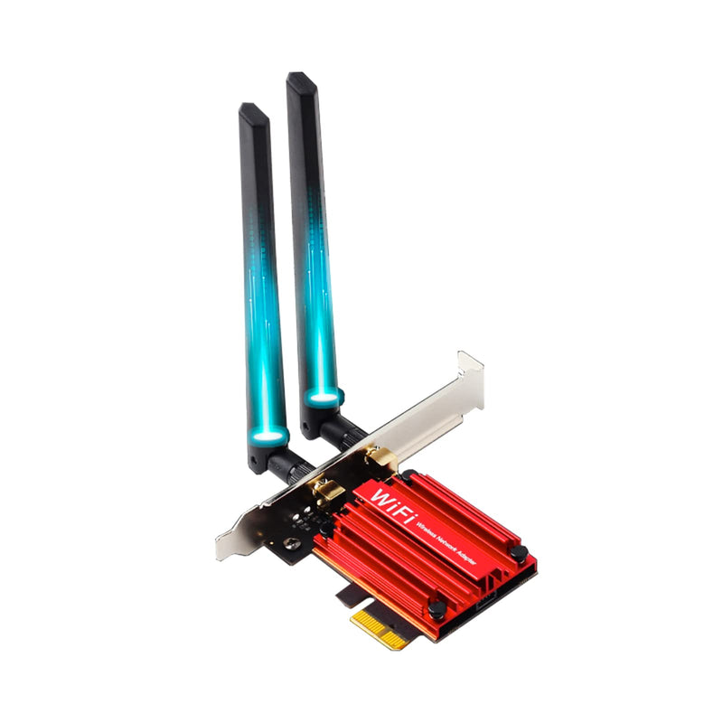 WiFi 6E AX210 WiFi Card，PCIe WiFi Wireless Network Card with Bluetooth 5.3，AX5400 Tri-Band PC Wireless Card，Supports OFDMA & MU-MIMO, Ultra-Low Latency, WPA3, Low-Profile Bracket, Windows 10/11