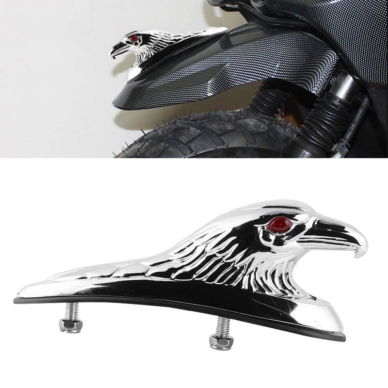 Qiilu Replacement Hood Ornament Eagle,6mm Bolts Size Aluminum chrome plating Eagle Head Statue Fit for Kawasaki//Suzuki/Honda/Etc