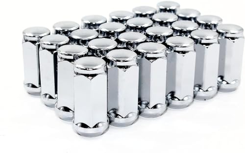 Set of 24 Veritek 14x1.5mm 1.75 Inch 45mm Overall Length 3/4 19mm Hex Chrome Lug Nuts for Buick Chevy Chevrolet GMC Dodge Jeep Nissan Toyota RAM Aftermarket Custom SUV Truck Wheels