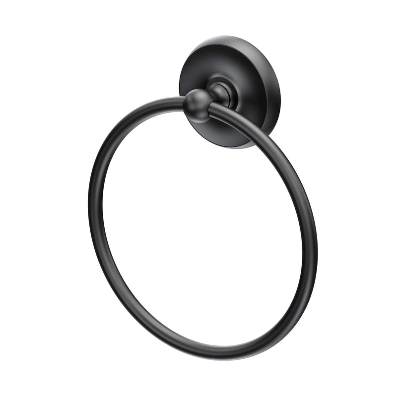 Gatco 5073MX Designer II Towel Ring, Wall-Mounted Bathroom Hand Towel Ring, 6.5" Face (Matte Black Finish) Matte Black