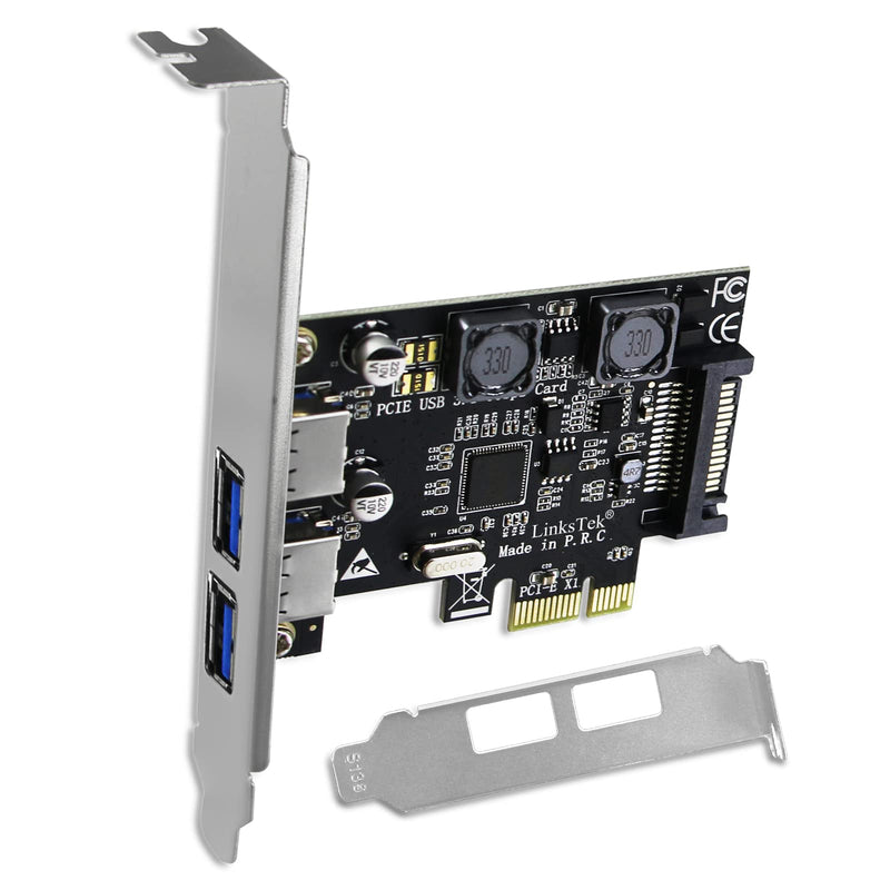 2-Ports PCIE USB 3.0 (USB 3.1 GEN1) 5Gbps Expansion Card for Desktop PCs, 2X 5Gbps USB-A Ports, Built in Smart Power Distribution Technology, No Need Extra Power Supply (PCIE-U302A) PCIE-U302A