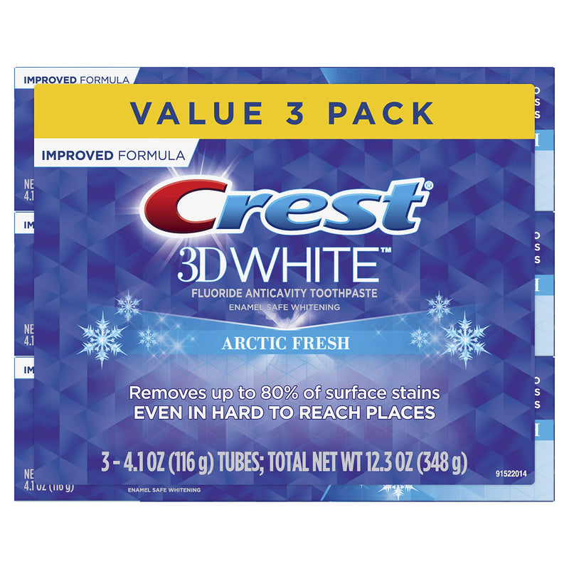 Crest 3D White Whitening Arctic Fresh Toothpaste, 4.1 Ounce (Pack of 3) 4.1 Ounce (Pack of 3)