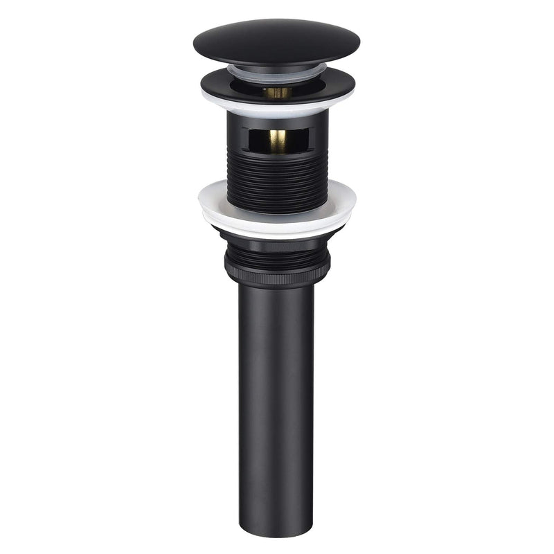 BESTILL Bathroom Sink Drain Stopper, Push Pop Up Drain with Overflow, Matte Black