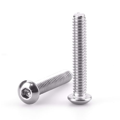 1/4-20 x 1-1/2" Button Head Socket Cap Bolts Screws, 304 Stainless Steel 18-8, Allen Hex Drive, Bright Finish, Fully Machine Thread, Pack of 100 1/4-20 x 1-1/2