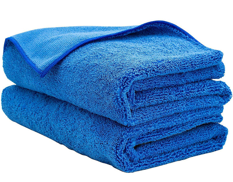 AIDEA Microfiber Towels for Cars-2PK, Large Professional Car Drying Towel, Scratch-Free, Strong Water Absorption Drying Towel for Cars, SUVs, RVs, Trucks, and Boats, 24inx 31in, Blue 2