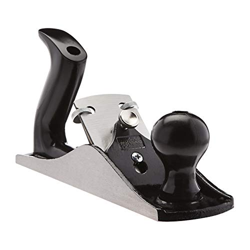 Amazon Basics Woodworking Hand Planer - No.4 Adjustable Bench Plane with 2-Inch Steel Blade for Quality Wood Smoothing Cuts, Grey/Black Pack of 1
