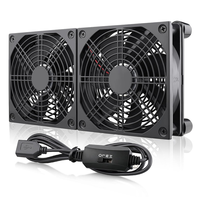 Wathai 240mm Router Cooling Fan for Computer Cooler Small Box 5V USB | USB Powered Multi Speed Electronics Cooling Pad, Modem Receiver TV Box Amplifier Receiver Stand, Small Computer Fans 240mm USB fan