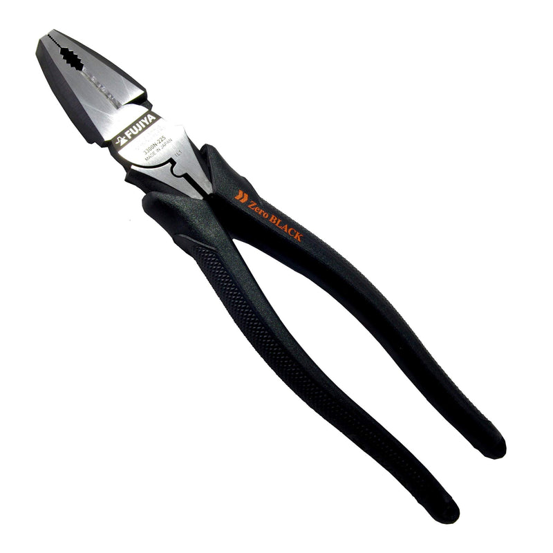 FUJIYA Tools, 3300N-225, High Leverage Lineman's Pliers "Zero Black", 9 Inch 225mm