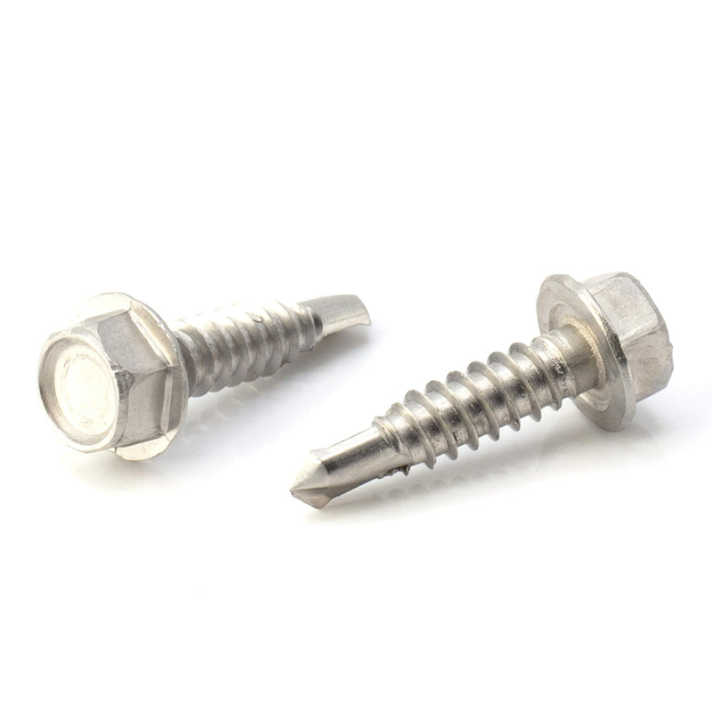 THE CIMPLE CO Hex Head Self-Tapping/Drilling Screw #14 Size, 1" Length - 410 Stainless Steel with Hex Washer Head - Mounting Screw for Metal, Drywall, Plastic - 1 in (25 mm), 100 PCS 1 Inch #14 Hex Head