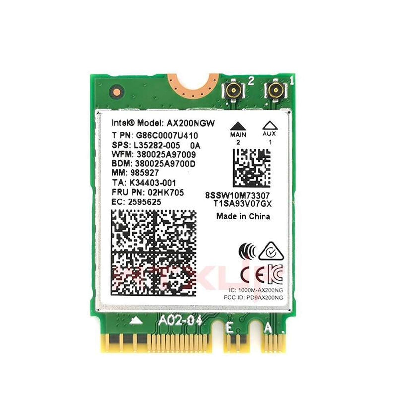 Dual Band Wireless AX200NGW for Intel AX200 WiFi 6 Adapter 2.4GHz 574Mbps/5GHz 2.4Gbps 802.11AX Network Card Supports Bluetooth 5.0 Wireless Network Adapter Wi-Fi 6 M.2 PCIe