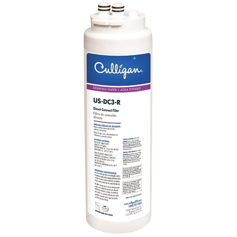 Culligan US-DC3-R Direct-Connect Under-Sink Water Filter Cartridge – Quick Twist-Lock, 4,750-Gallon/12-Month Capacity, Removes Lead, Chlorine, Taste & Odor, Microbial Cysts 1 Count (Pack of 1)
