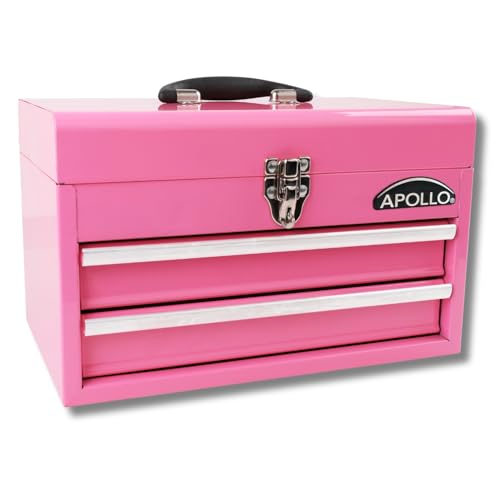Apollo Tools 14 Inch Steel Tool Box, Pink DT5010P