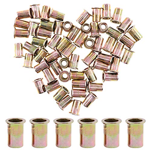 Hilitchi 60 Pcs 1/2-13 UNC Rivet Nuts Threaded Insert Nut (1/2-13 UNC Rivnut)