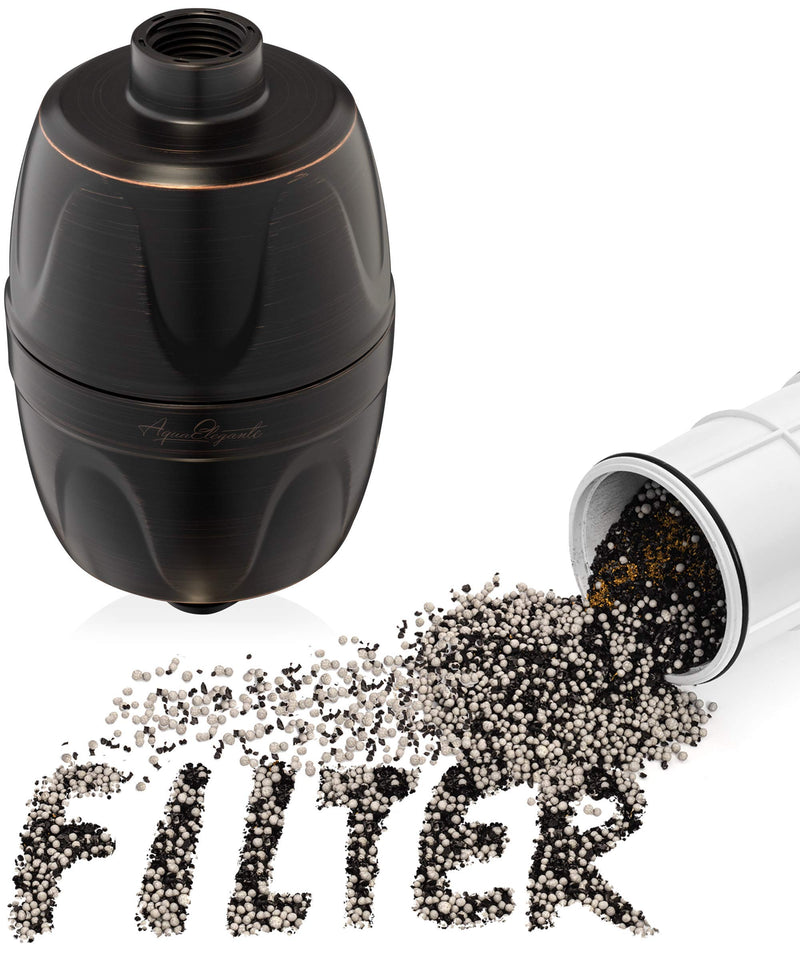 Aqua Elegante Shower Water Filter - Chlorine Showerhead Filters Using Only Proven Ingredients, Universal Home Purifier And Filtered Softener System Best for Skin and Hair - Oil-Rubbed Bronze Oil Rubbed Bronze Full Filter System