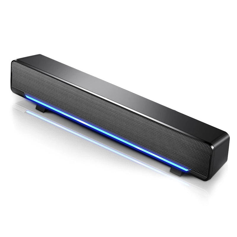 Wendry Computer Speakers,3.5mm Computer Sound Bass Surround Sound Box,USB Powered Portable Soundbar with 3D Stereo Sound and LED Breathing Light
