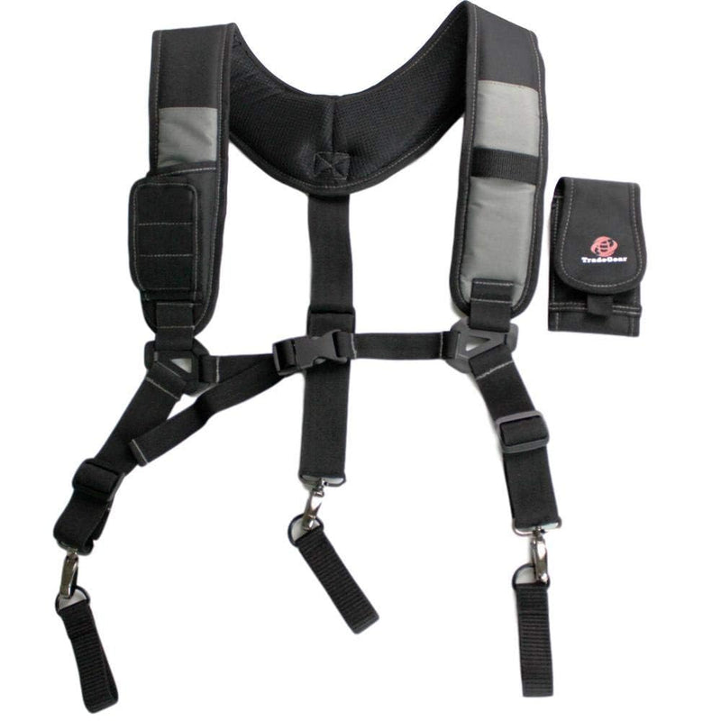 TradeGear Tool Belt Work Suspenders with Velcro Shoulder Pads – Adjustable Fit, Heavy Duty Suspenders – Includes Belt Loops MAGNETIC 3 POINT SUSPENDERS