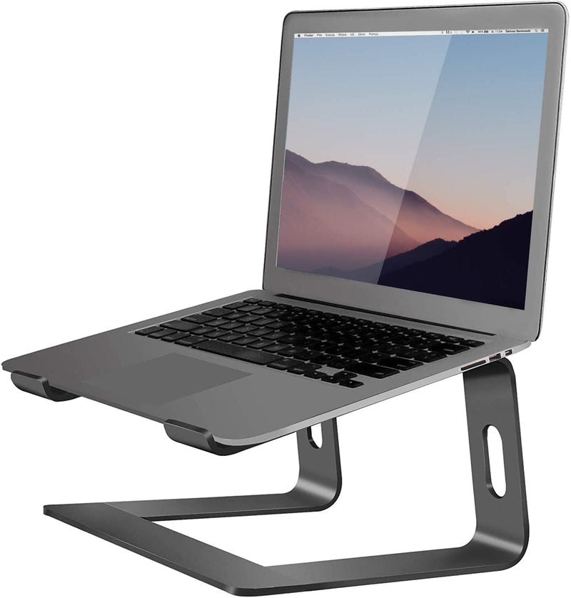 Orionstar Laptop Stand Portable Aluminum Laptop Riser Compatible with Mac MacBook Air Pro 10 to 15.6 Inch Notebook Computer, Detachable Ergonomic Elevator Holder, Black A-black
