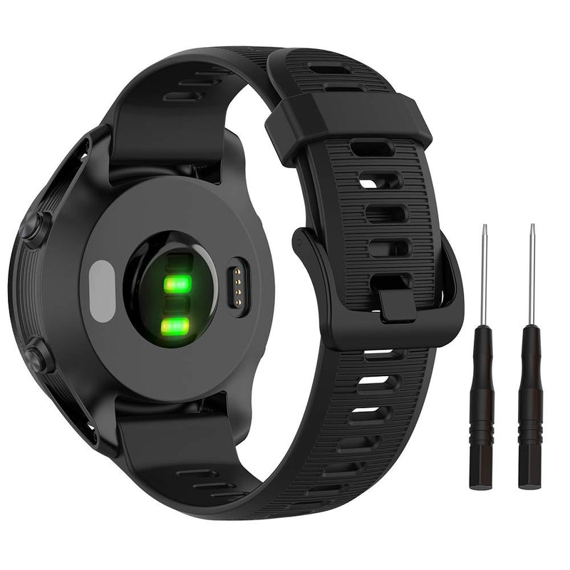 ISABAKE Band for Garmin Forerunner 935/Forerunner 945/955/965/Forerunner 745,Compatible with Fenix 5/ Fenix 5plus/ Fenix 6/ Fenix 6 Pro/Approach S60,Soft Silicone 22mm Replacement Bands Black