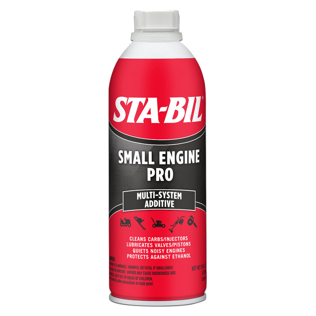 STA-BIL Small Engine Pro Multi-System Additive - Protects Against Ethanol - Cleans Carb And Injectors - Improves Engine Efficiency - Lubricates Valves And Pistons, 16 fl. oz. (22305) , Red 16 Fl Oz (Pack of 1) Individual