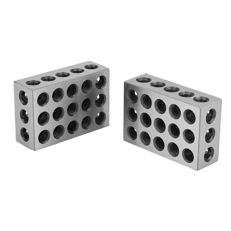 2 Pieces 25 x 50 x 75 mm Precision Blocks, 23 Holes Clamping Blocks Metric, Rotary Tools Precision for Machine Tool Matched Machinist 123 Hardened Milling Tool 1-2-3 Holes