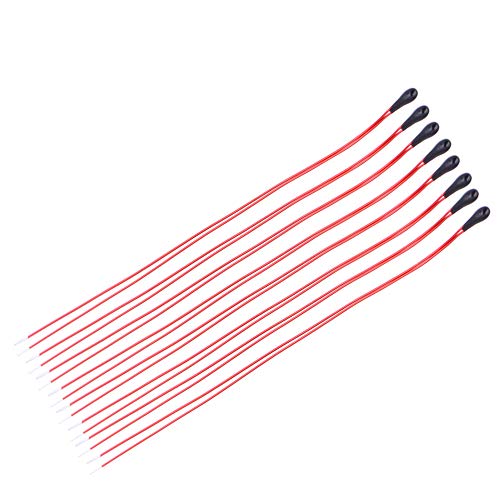 MF52B Thermistor Resistors Set, 10 Pieces, 10K Temperature Sensor with 60 mm Lacquer Wire, High Sensitivity, 1K/5K/10K Resistance Values