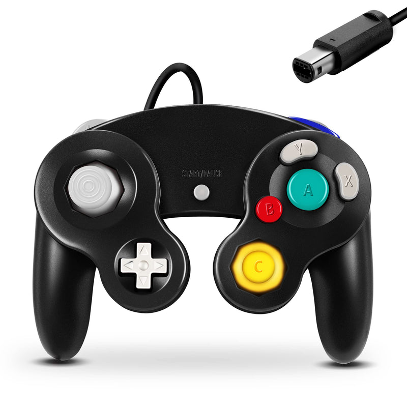 FIOTOK Gamecube Controller, Classic Wired Controller for Wii Nintendo Gamecube (Black) Black