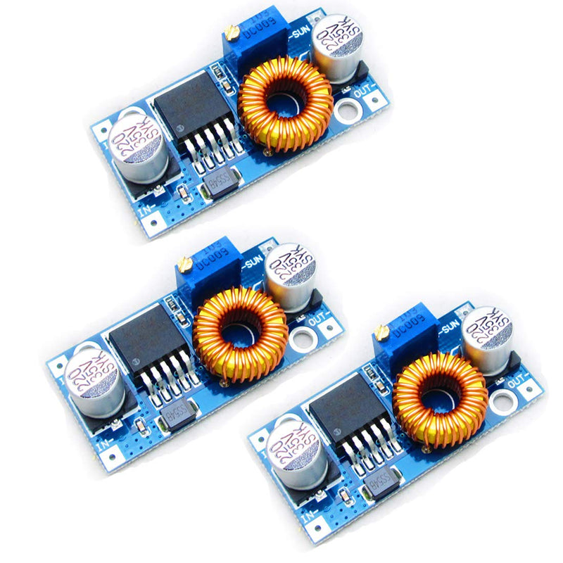 Hailege 3pcs XL4005 5A Adjustable DC-DC Down Power Module Non-Isolated Downward Module 4-35V to 1.25-32V