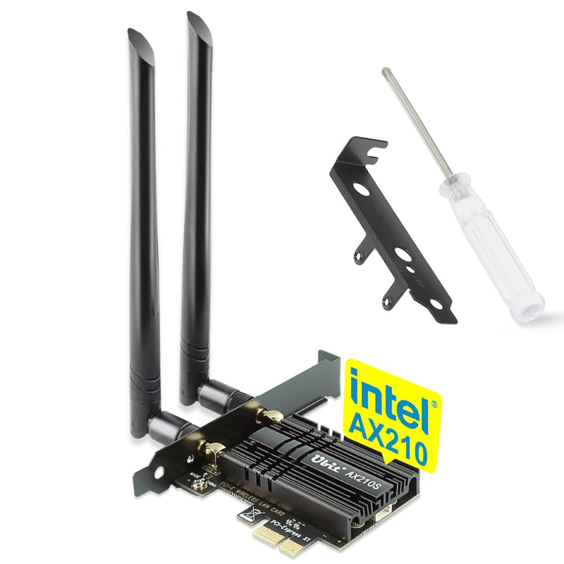 Ubit WiFi Card 6E 5400Mbps for Intel (6GHz&5Ghz&2.4GHz) PCIe WiFi Card, BT 5.2, PCIe Network Card with OFDMA,Ultra-Low Latency, Supports Windows 10/11 (64bit) WiFi 6E Tri-Band(Intel)