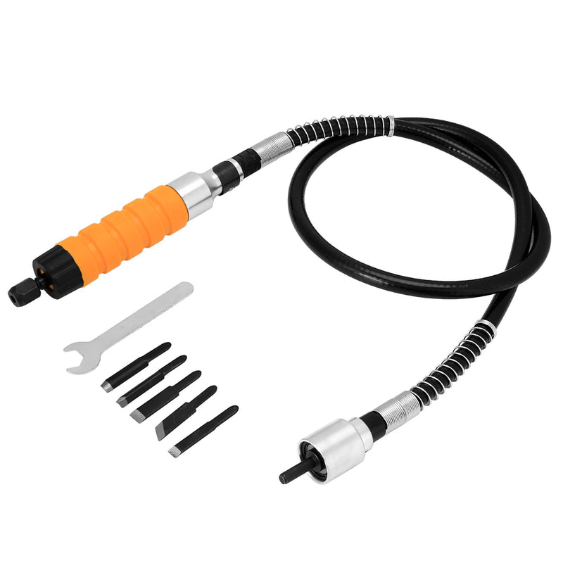 YWBL-WH Electric Wood Carving Chisel Engraving Knife Tool 5 Blades Replacement Wrench Soft Flexible Shaft Set, Carving Knife