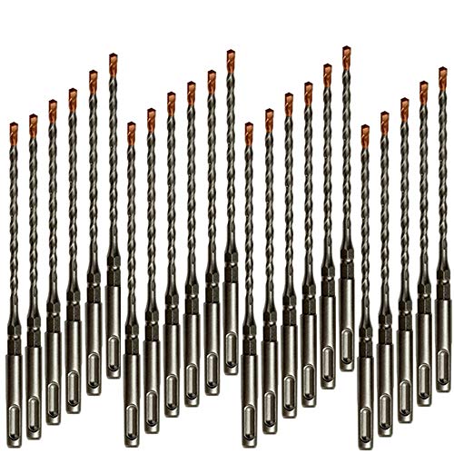 24PC, 3/16" x 7" with 1/4" SDS Plus Hex Rotary Hammer Drill Bits for Concrete Screw, Rotary Drill Bit 3/16, Sds Plus Bits (3/16 x 7,24) 24 3/16 x 7