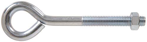 Hardware Essentials Eye Bolt with Hex Nut Zinc (5/8"-11 x 8"), 3 Pack