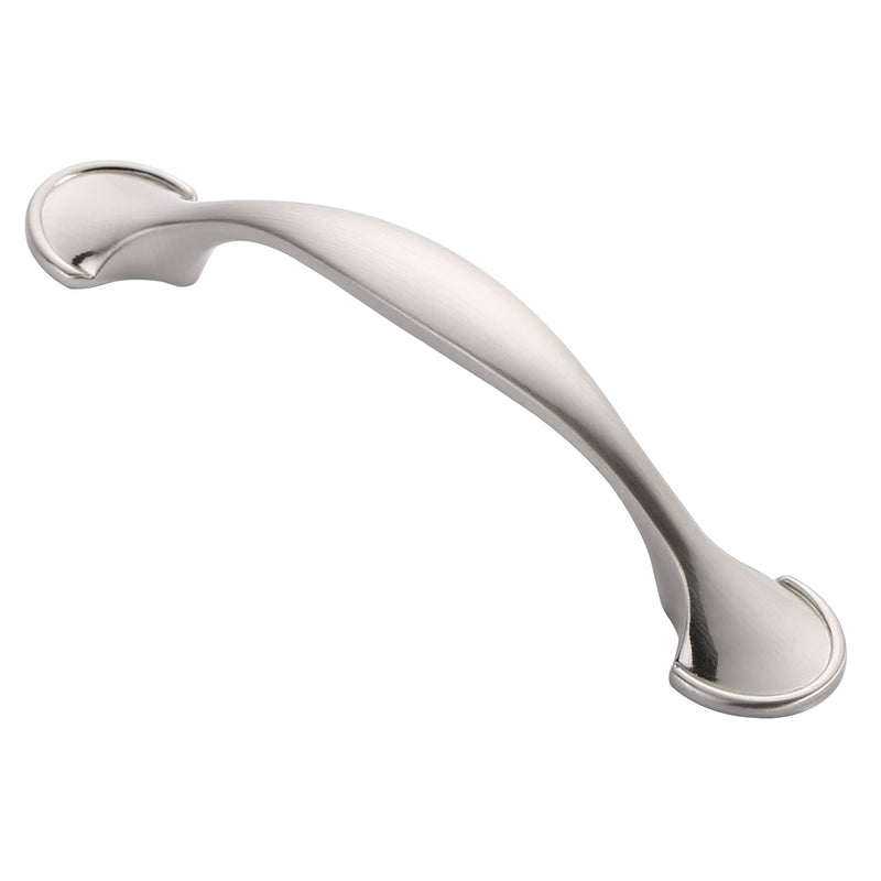 Alzassbg Brushed Satin Nickel Cabinet Pulls and Handles 10 Pack, AL3025SN | 3 Inch Hole Center, Arch Metal Build, Decorative Hardware Handles, for Cabinets and Drawers 3" Hole Center Arched Handles - Brushed Satin Nickel
