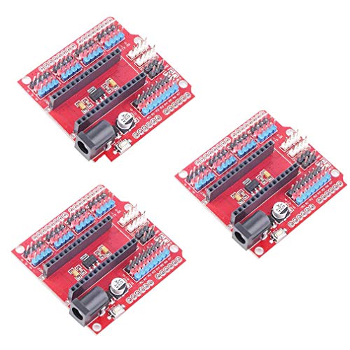 Hailege 3pcs Nano IO Shield UNO R3 IO Shield I/O Expansion Card Added DC Power Meets Large Current Required for IO Shield UNO Nano