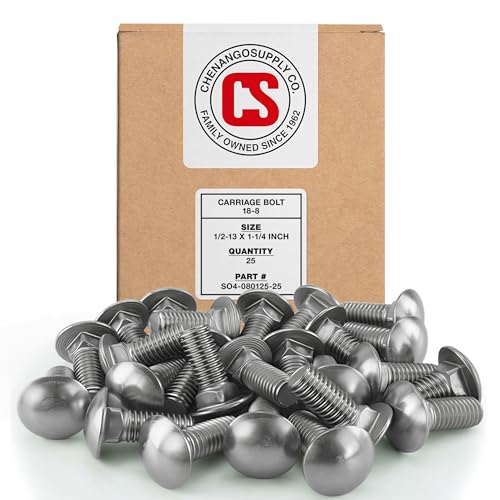 Chenango Supply 1/2-13 x 1-1/4" Stainless Carriage Bolts 1/2-13 x 1-1/4"
