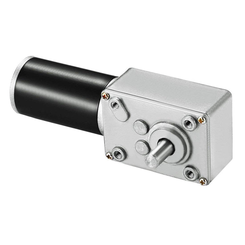 DC 12V 60RPM 7Kg.cm 8mm Single Shaft Self-Locking Reversible Worm Gear Motor with Cable, High Torque Speed Reduction Motor, Turbine Electric Gearbox Motor 12V 60PM