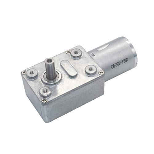 JZK DC 12V Reversible Electric Motor with Reduction of Turbo Worm Gearbox with High Torque and Strong Self-Locking Encoder (62RPM)
