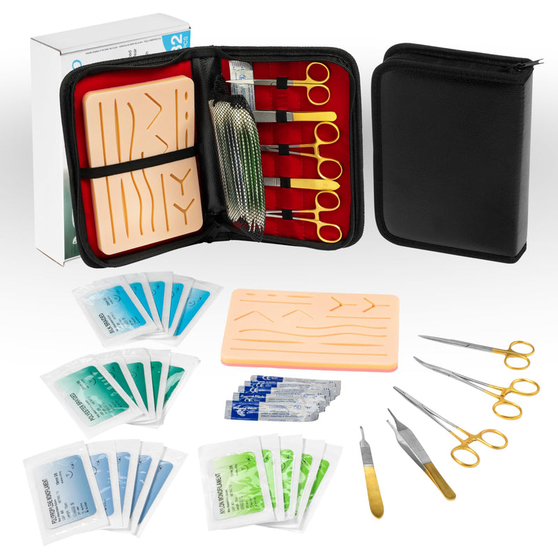 Medical Pro Full Suture Kit - Premium Suture Practice Kit with Tools and Suture Pad - Ideal Suture Kit for Medical Students - Complete Suturing Kit with Medical Grade Sutures - Surgical Training