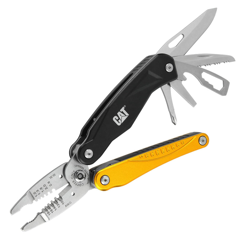 CAT 14-in-1 Multitool Pliers, Wire Stripper, Multi Purpose Electricians Pliers, Aluminum Handles and Stainless Steel Tools, Storage Pouch, Safety Lock - 980104