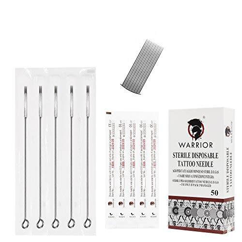 WARRIOR Tattoo Needles Surgical Steel Disposable Sterile Gas for Magnum Flat Tattoo Machine Size 0.35 mm (T1209F/Pack of 50) T1209F/50pcs