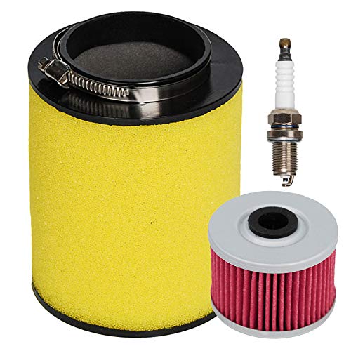 HIFROM ATV Air Filter Element Cleaner 17254-HP5-600 with Oil Filter Spark Plug Tune Up Kit Replacement for Honda Rancher 420 TRX420 TRX420FE TRX420FM TRX420TE TRX420TM 2007-2013