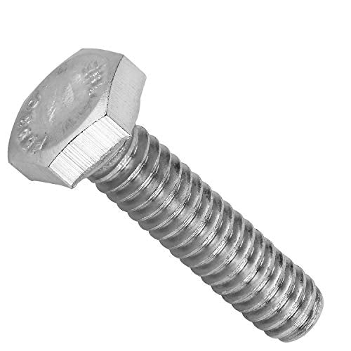 KINJOEK 100 Pieces 1/4-20 x 1-1/2 Inch Stainless Steel Hex Bolts, Hex Head Cap Screw Bolts, 18-8 304 S/S Fully Threaded Hexagon Bolts Fastener