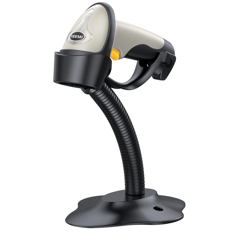 TEEMI Bluetooth Barcode Scanner with Optional Stand, 1d Laser Handheld Automatic Bar Code Reader for iPhone iPad Android Tablet PC, Mac OS X, Android, Windows 10 and iOS 14 (Stand Included) Stand Included