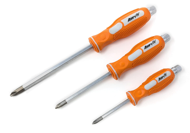 JIS Screwdriver 3-Piece Set #1#2#3 Full Tang Chrome Vanadium Steel