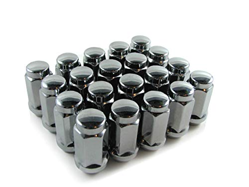 EZAccessory 20 Bulge Acorn Lug Nuts 5/8" Thread Size 13/16" Hex Chrome