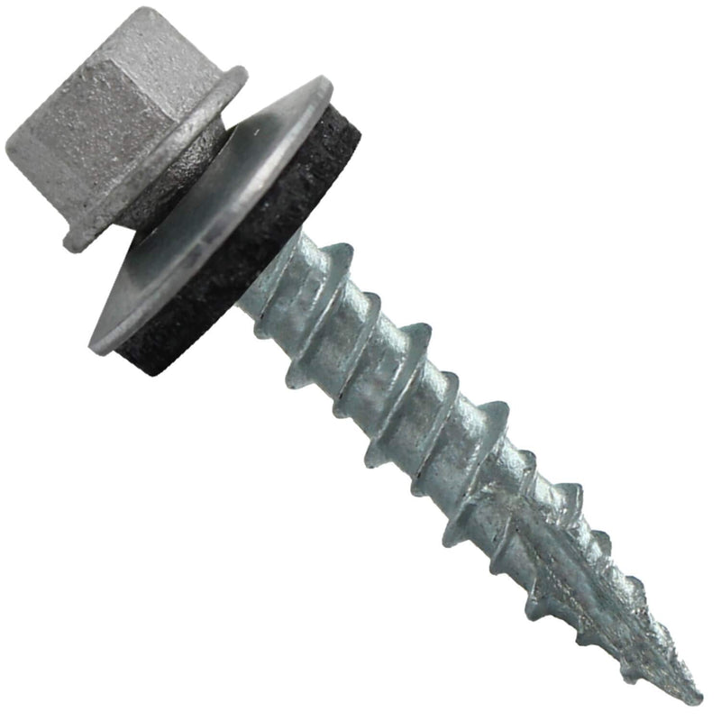 10 x 1 NO Paint Metal Roofing Screws - Hex Washer Head- Self-Starting/Tapping - EPDM Washer. 1 Bag - 250 Screws